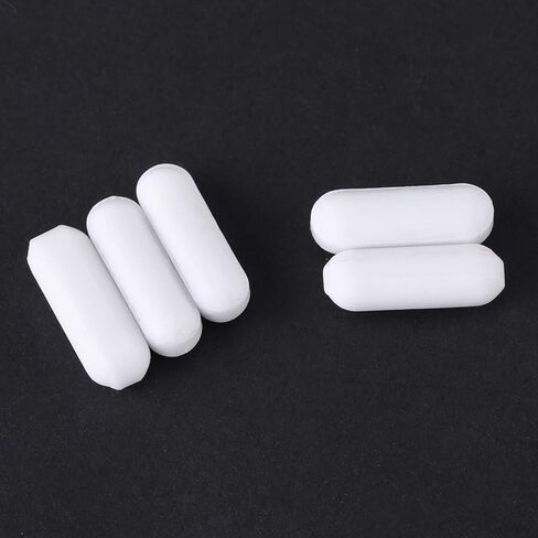 Hilitand 5 pcs أشرطة التحريك من النوع C اللون الأبيض Ptfe تحريك بار مختبر محرك مختبر براغيث مغناطيس صفيحة محرك للخلاط المغناطيسي (C5x15mm) in Kuwait