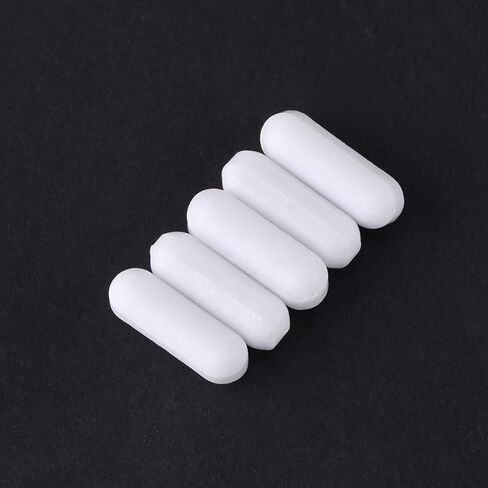 Hilitand 5 pcs أشرطة التحريك من النوع C اللون الأبيض Ptfe تحريك بار مختبر محرك مختبر براغيث مغناطيس صفيحة محرك للخلاط المغناطيسي (C5x15mm) in Kuwait