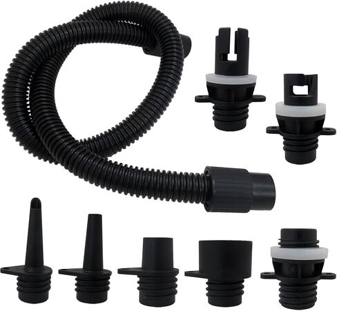 Premium Paddle Board Pump Adapter Set, 1 Sup Pump Hose 7 Sup Air Nozzles, Sup Pump Replacement Parts, Paddleboard Electric Air Pump Accessories Attachment for Inflatable Boats, Rafts, Kayak in Saudi Arabia