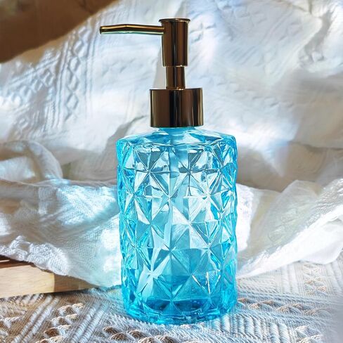 Pink Hand Soap Dispenser Glass Dish Liquid Soap Dispenser Cute Pink Bathroom Kitchen Accessories Decor in Saudi Arabia