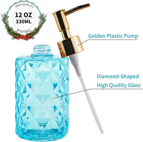 Pink Hand Soap Dispenser Glass Dish Liquid Soap Dispenser Cute Pink Bathroom Kitchen Accessories Decor in Saudi Arabia