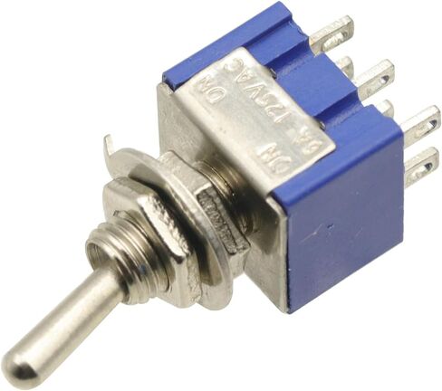 10Pcs MTS202 DPDT Toggle Switch 6-Pin SPDT ON-ON AC 6A 125V dpdt Switch in Saudi Arabia