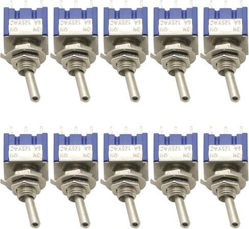 10Pcs MTS202 DPDT Toggle Switch 6-Pin SPDT ON-ON AC 6A 125V dpdt Switch in Saudi Arabia