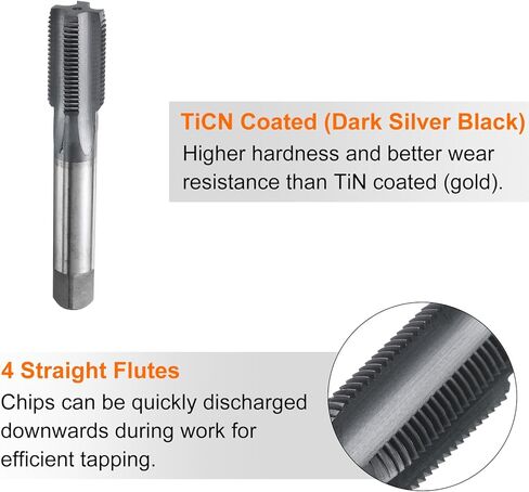 Harfington M18x1.5 القياس مؤشر ترابط النقر 6542 الكوبالت الفولاذ عالي السرعة TICN قابس المغلفة النقر يمين المزامير مستقيمة المسمار المسمار. in Saudi Arabia