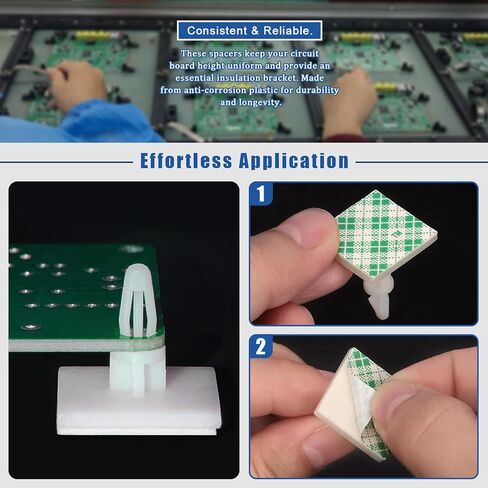 Glarks 90pcs 5.4/6.3/8/9.8/12.8/16.2mm فاصل PCB لزجة ، تدعم ارتفاع لاصقة عزل القفل المشارك in Saudi Arabia