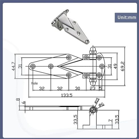 Heavy-Duty Doors Hinges 304 Stainless Steel 1Pcs in Saudi Arabia