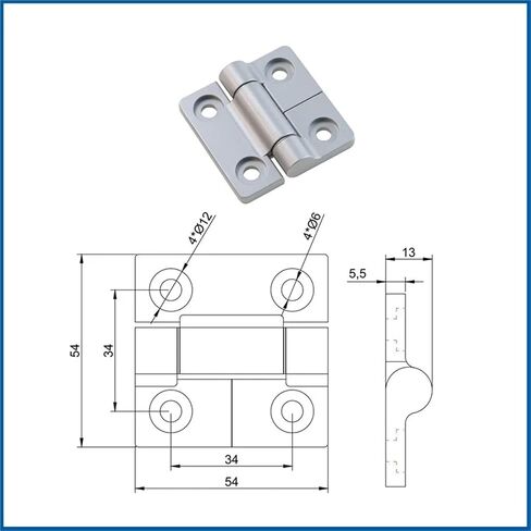Thick Brushed 304 Stainless Steel Door Hinges 1Pcs(Black) in Saudi Arabia