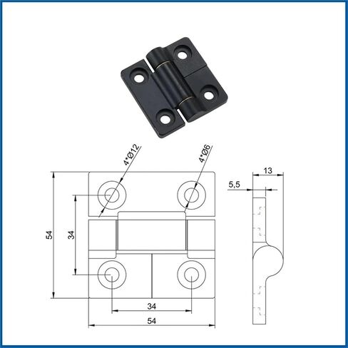 Thick Brushed 304 Stainless Steel Door Hinges 1Pcs(Black) in Saudi Arabia