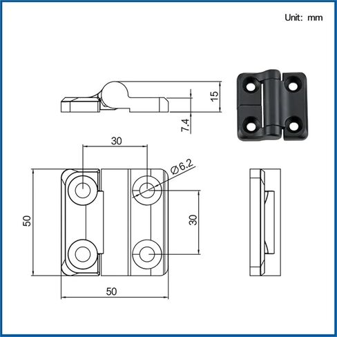 Torque Zinc Alloy Square Damping Hinges 1Pcs(1.5N.m) in Saudi Arabia