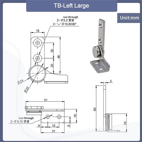 304 Stainless Steel Positionable and Adjustable Torque Damping Hinges 1Pcs(TB-Left Small,0.7N.m) in Saudi Arabia