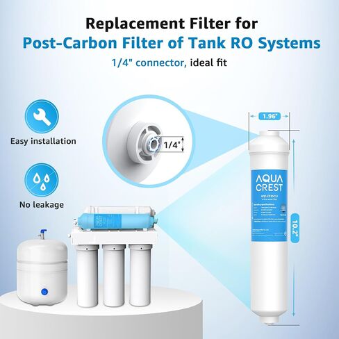 AQUACREST 5 Years Capacity - Inline Water Filter for Refrigerator with 1/4-Inch Direct Connect Fittings, Idea for Ice Maker, Refrigerator, Under Sink Reverse Osmosis System in Saudi Arabia