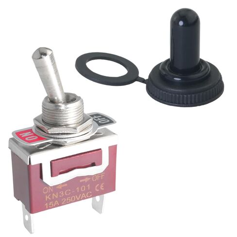 MEETOOT 4 Sets 12V Marine Automotive 2 Pin ON-Off Waterproof Toggle Switch KN3C-101 with Dust Cover in Saudi Arabia