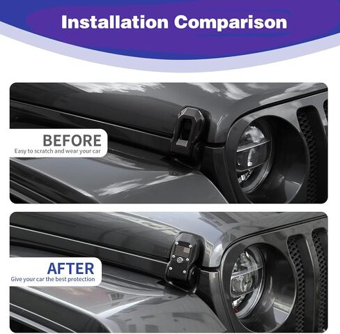 Black Hood Catch Locking Locking Locking Catch for Wrangler JL JLU Gladiator JT 2018-2024 in Kuwait