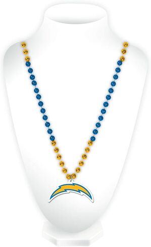 RICO Industries NFL Los Angeles Chargers Logo Mardi Gras Style Beads in Saudi Arabia