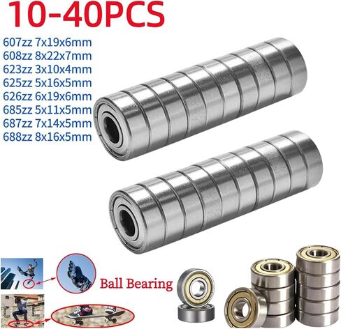 10pcs/Lot Ball Bearing 625zz 5x16x5mm Carbon Steel Bearings 607 623 626 688 685 687 608 for Scooter (685zz 5x11x5mm ، 40pcs) in Saudi Arabia