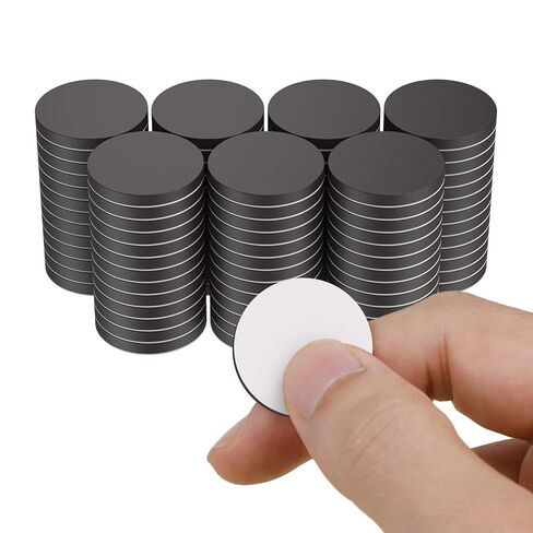 UniClife 100 pcs مغناطيسات مستديرة مع دعم لاصق ، 20 × 2.5 مم مغناطيس صغير للحرف اليدوية ، ونقاط المغناطيس اللاصقة ، ومغناطيس الثلاجة ، والأقراص المغناطيسية للدائرة اللزجة للثلاجة ، والألواح البيضاء ، و DIY in Saudi Arabia