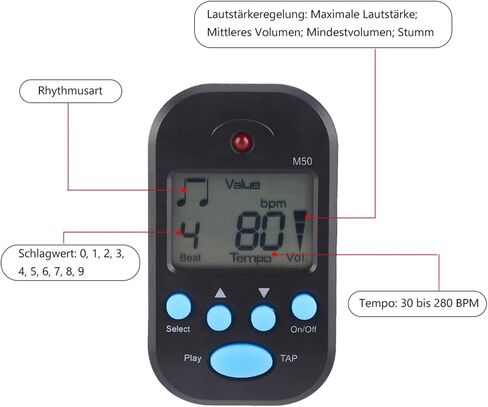 LCD Digital M50 Metronome Tempo Guitar Music Portable in Saudi Arabia
