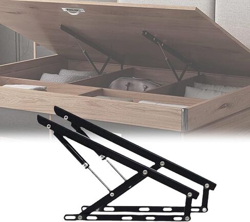 2 Pack Pneumatic Bed Lifting Mechanism for Heavy Bed Boxes Gas Springs Furniture Hinge Spring Hinges Folding Lift Up Spring Hinges in Kuwait