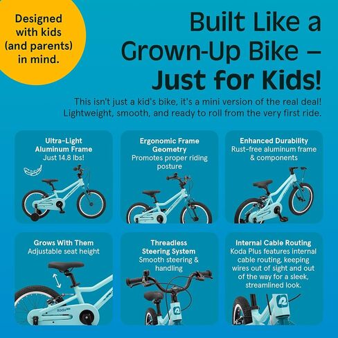 Retrospec Koda Plus Kids Bike for Boys & Girls Ages 4-6 Years - 16" Children's Bicycle, Adjustable Seat & Handlebars in Saudi Arabia