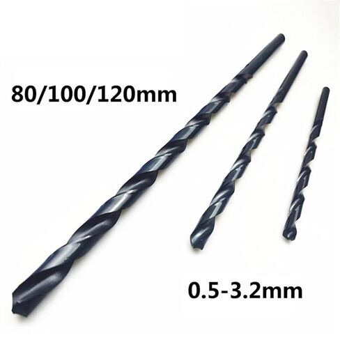 1.2mm-3.2mm Black 80/100/120mm Long Twist Drill Bits 1Pcs(Size:1.8x100mm 10pc) in Kuwait
