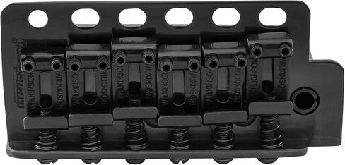 Wilkinson WV6-SB 54mm 5+1 HoleTremolo Bridge Vintage Steel Saddles with Full Steel Block for Fender USA and Japan Strat Style Electric Guitar, Black in Saudi Arabia