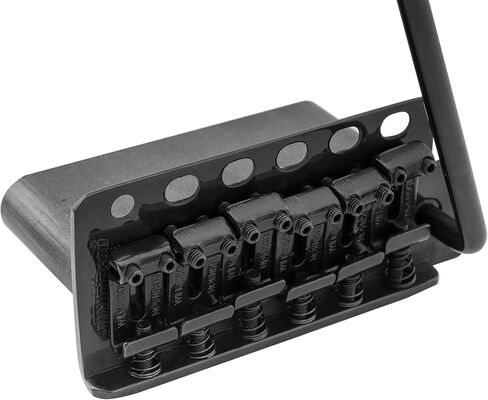 Wilkinson WV6-SB 54mm 5+1 HoleTremolo Bridge Vintage Steel Saddles with Full Steel Block for Fender USA and Japan Strat Style Electric Guitar, Black in Saudi Arabia
