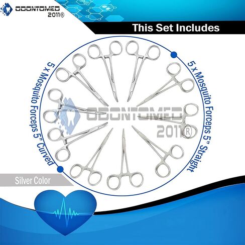 Odontomed2011 10 متنوعة من البعوض القفل ملقط ندوستات 5 "مثالي لجميع أنواع الهوايات وسحب الشعر in Kuwait