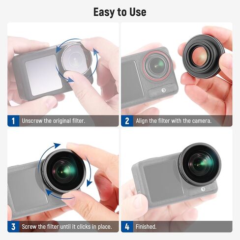 عدسة Macro Neewer متوافقة مع DJI Osmo Action 5 Pro/4 Action Camera ، تكبير 2x ، عناصران في مجموعة واحدة ، مسافة بؤرية 3-4 سم ، إكسسوارات التصوير الفوتوغرافي عن قرب ، وليس مقاومة للماء ، LS-68 in Kuwait