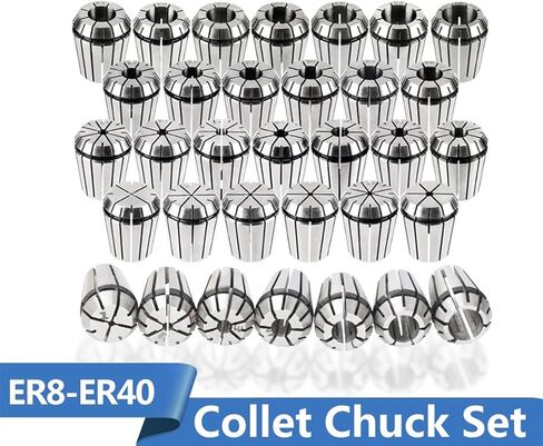 Spring Collet Precision Collet Chuck Set ER8 ER16 ER20 ER25 ER32 ER32 ER40 لمخرطة طحن آلة النقش 1 (الحجم: 19pcs ER32) in Kuwait