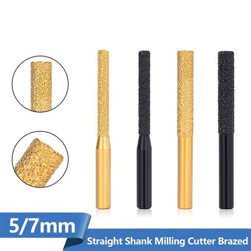 قاطع طحن شانك مستقيمة بلازتي الماس لبلاغات الماس لآلة تشذيب البلاط الخزفية الحجرية الكوارتز 1pcs (الحجم: 7x6.35x35x65 ord) in Kuwait