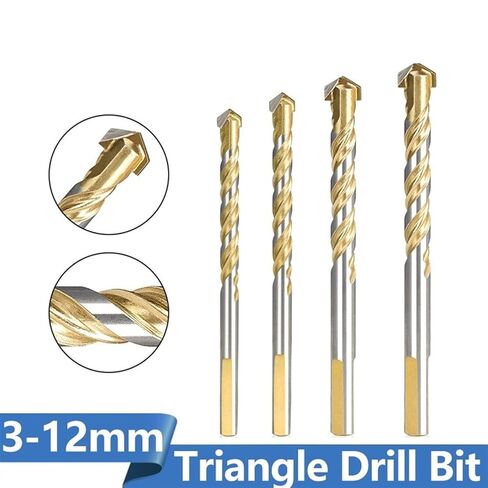 مثقاب مثلث البت 3-12 مم بتات زجاجية من البلاط الزجاجي الزجاجي الخشبي متعدد المادة ، أداة حفر فتحة ثقب ، 1PCs in Kuwait