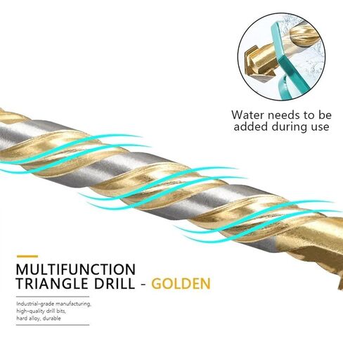 مثقاب مثلث البت 3-12 مم بتات زجاجية من البلاط الزجاجي الزجاجي الخشبي متعدد المادة ، أداة حفر فتحة ثقب ، 1PCs in Kuwait