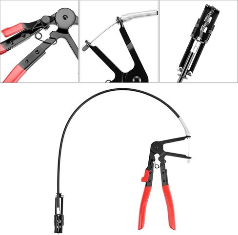 Qwork 3pcs خرطوم مخطط كدة الزلاس ، مزيل مشبك زنبرك طويل السلك ، متوافق مع سخان المبرد المبرد للمركبة in Saudi Arabia