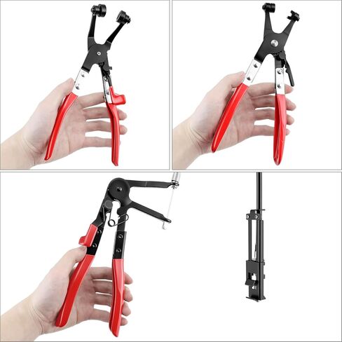 Qwork 3pcs خرطوم مخطط كدة الزلاس ، مزيل مشبك زنبرك طويل السلك ، متوافق مع سخان المبرد المبرد للمركبة in Saudi Arabia