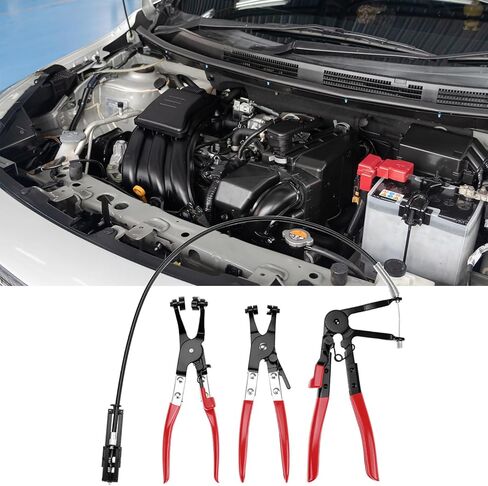Qwork 3pcs خرطوم مخطط كدة الزلاس ، مزيل مشبك زنبرك طويل السلك ، متوافق مع سخان المبرد المبرد للمركبة in Saudi Arabia