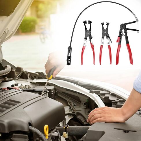 Qwork 3pcs خرطوم مخطط كدة الزلاس ، مزيل مشبك زنبرك طويل السلك ، متوافق مع سخان المبرد المبرد للمركبة in Saudi Arabia
