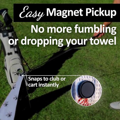 Golf Towel with Magnet, Metal Clip and Brush - Large, Microfiber Magnetic Towel for Golf Bags, Brush to Keep Your Golfing Gear - Clean Folds of Honor in Saudi Arabia