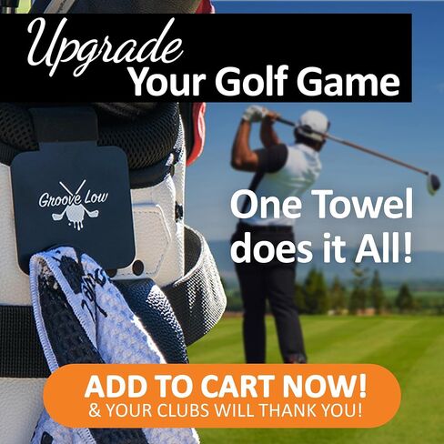 Golf Towel with Magnet, Metal Clip and Brush - Large, Microfiber Magnetic Towel for Golf Bags, Brush to Keep Your Golfing Gear - Clean Folds of Honor in Saudi Arabia