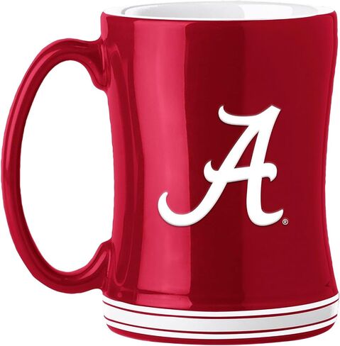 Logo Brands Notre Dame Fighting Irish 14oz Relief Mug- Officially Licensed Mug, Sculpted 3D Logo and Team Colors – Comfortable Handle and Glossy Finish for College Sports Fans in Saudi Arabia
