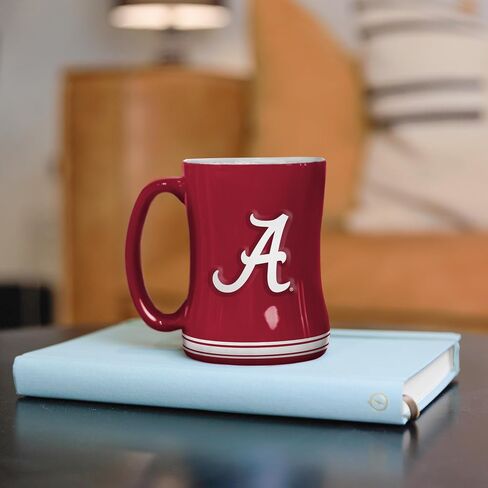 Logo Brands Notre Dame Fighting Irish 14oz Relief Mug- Officially Licensed Mug, Sculpted 3D Logo and Team Colors – Comfortable Handle and Glossy Finish for College Sports Fans in Saudi Arabia