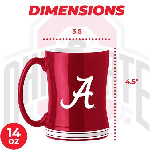 Logo Brands Notre Dame Fighting Irish 14oz Relief Mug- Officially Licensed Mug, Sculpted 3D Logo and Team Colors – Comfortable Handle and Glossy Finish for College Sports Fans in Saudi Arabia