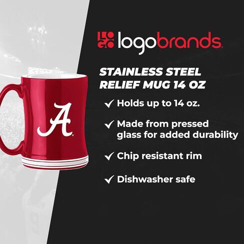 Logo Brands Notre Dame Fighting Irish 14oz Relief Mug- Officially Licensed Mug, Sculpted 3D Logo and Team Colors – Comfortable Handle and Glossy Finish for College Sports Fans in Saudi Arabia