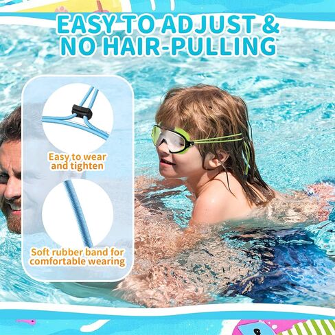4 PCS Kids Swim Anti Fog Goggles Quick اضبط لا توجد نظارات رؤية عريضة تسرب مع مقاطع الأذن مقاطع الأنف in Kuwait