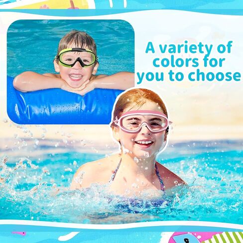 4 PCS Kids Swim Anti Fog Goggles Quick اضبط لا توجد نظارات رؤية عريضة تسرب مع مقاطع الأذن مقاطع الأنف in Kuwait