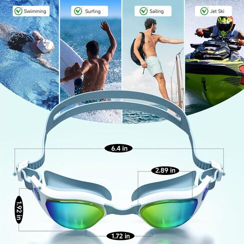 Polarized Swimming Goggles Swim Pool Goggles Anti Fog No Leaking UV Protection Swim Goggles for Women Men Adult Youth Kids in Kuwait