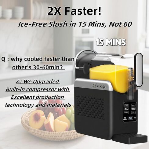 Machine Slushie No ICE مطلوب: 88 أوقية صانع مشروب وآيس كريم المجمد ، 15-30 دقيقة تبريد سريع ، 9 مستويات البرد و 5 مسبقات ممنفة واحدة ، النسيان الذات in Kuwait