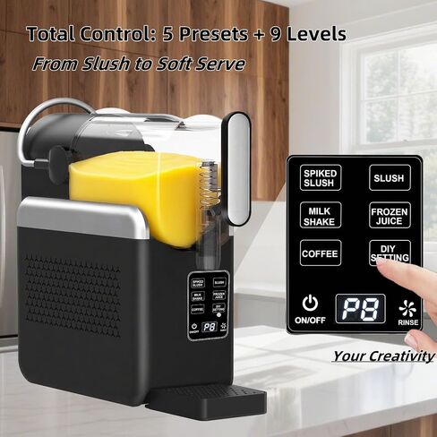 Machine Slushie No ICE مطلوب: 88 أوقية صانع مشروب وآيس كريم المجمد ، 15-30 دقيقة تبريد سريع ، 9 مستويات البرد و 5 مسبقات ممنفة واحدة ، النسيان الذات in Kuwait