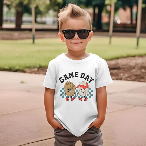 Baseball Shirts for Toddler Baby Boys Funny Game Day T-Shirt Kid Summer Baseball Lover Tees Outfit Short Sleeve Tops in Saudi Arabia
