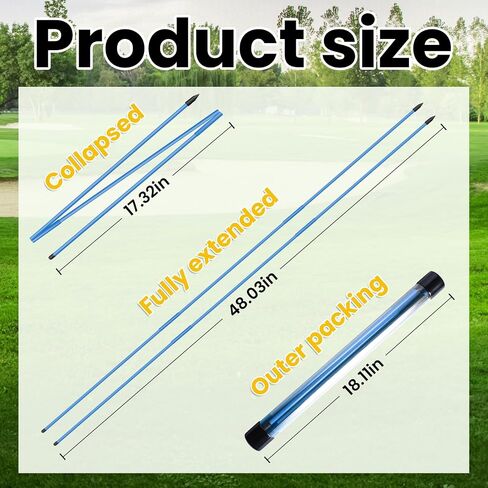Golf Alignment Stick Training Aid Foldable Rods 2 Sticks with Cover, Practice Aid for Aiming Putting Swing Trainer Posture Corrector Indoor Outdoor in Saudi Arabia