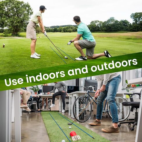 Golf Alignment Stick Training Aid Foldable Rods 2 Sticks with Cover, Practice Aid for Aiming Putting Swing Trainer Posture Corrector Indoor Outdoor in Saudi Arabia